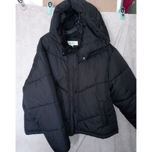 Sebby Women's XL Hooded Black Puffer Jacket